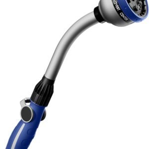 RESTMO Watering Wand Heavy Duty, Metal Garden Hose Wand with 10 Spray Patterns, 15-Inch Long Hose Nozzle Sprayer with Thumb Flow Control, Ideal to Water Hanging Baskets and Shrubs, Blue