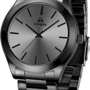 LN LENQIN Mens Watches Waterproof Stainless Steel Watch for Men Analog Quartz Fashion Business Designer Wristwatch