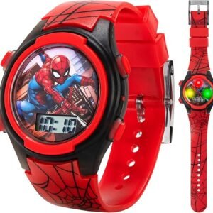 Marvel Spider-Man Kids Watches – Digital Display, Interactive Features, Adjustable Strap, Vibrant Spider-Man Graphics, Durable for Active Kids