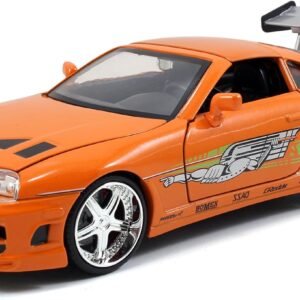 Jada Toys Fast & Furious 1:24 Brian's Toyota Supra Die-cast Car, Toys for Kids and Adults, Orange (97168)